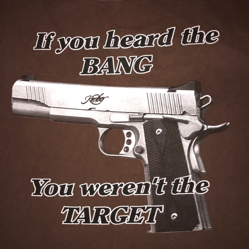 FOTL “if you heard the bang” brown short sleeve T